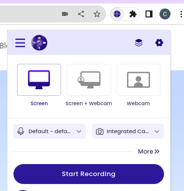 Screen recorder launch from chrome