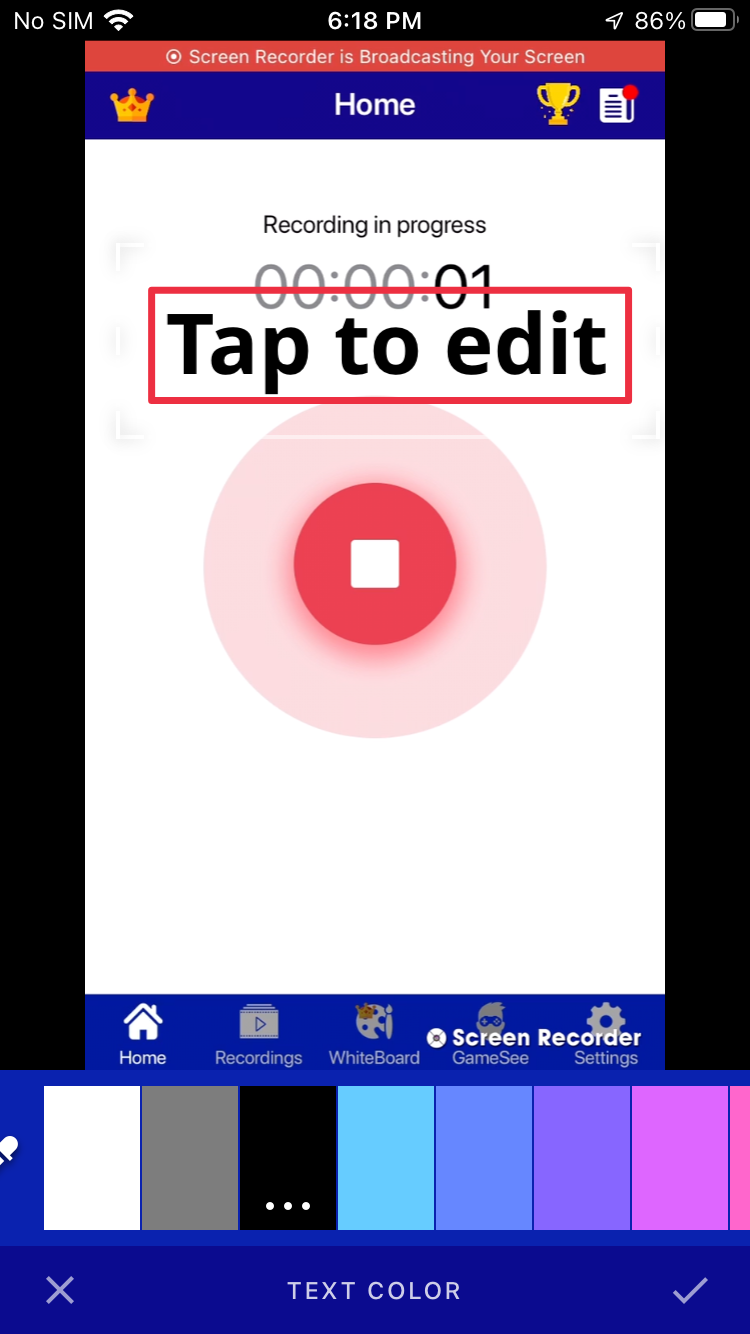 tap to edit  and enter your text