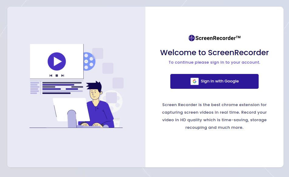 Screen recorder login